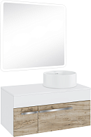 Runo Мебель для ванной Вудлайн 85 Sole дуб крафт/белая